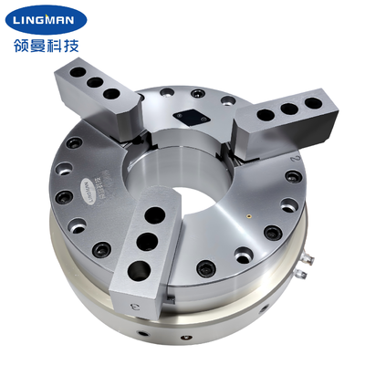 Pneumatyczny uchwyt zaciskowy LINGMAN G400CHP-180 montowany z przodu, o średnicy zewnętrznej 448 mm i skoku o średnicy 21,8 mm